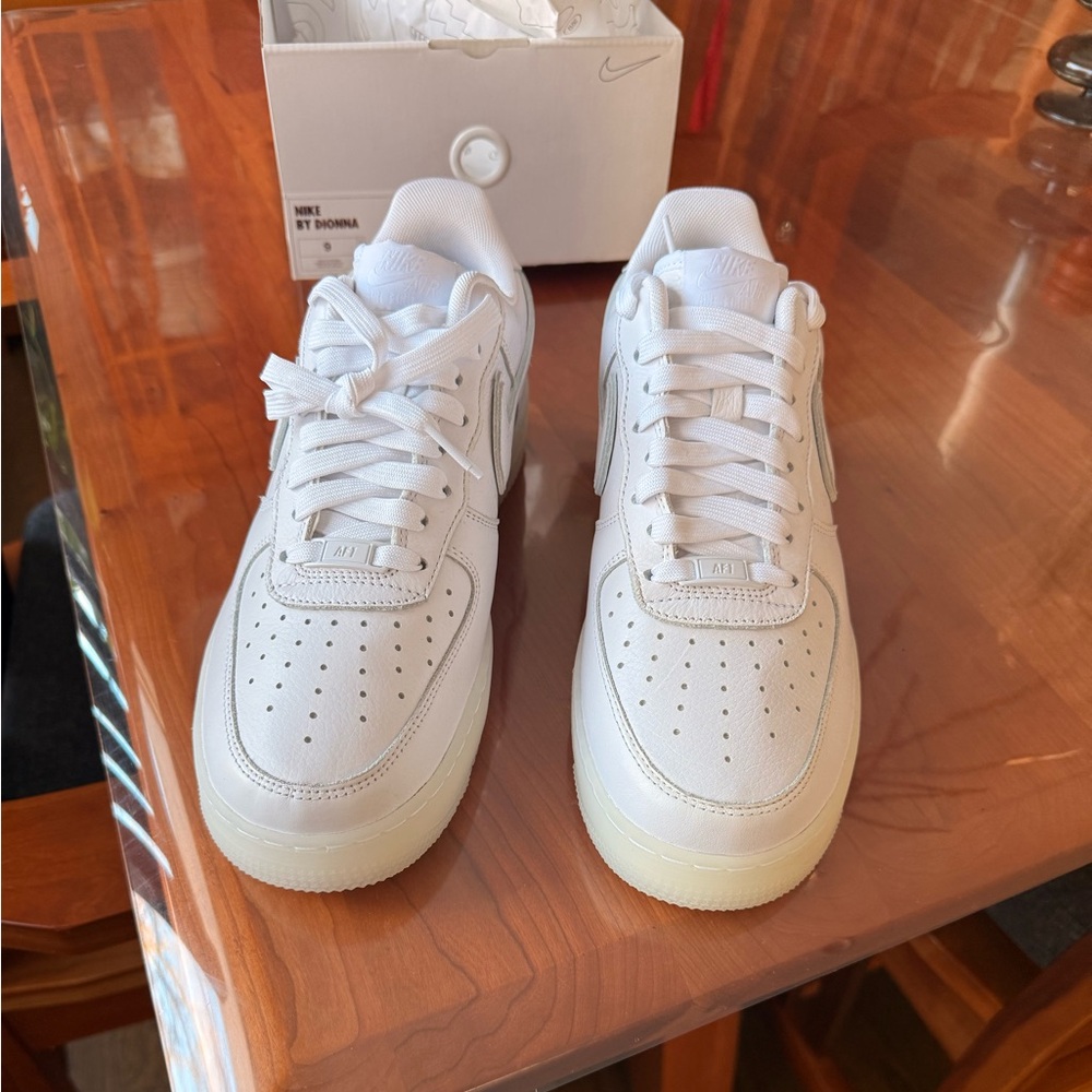 Nike White Air Force One with Textured Sole